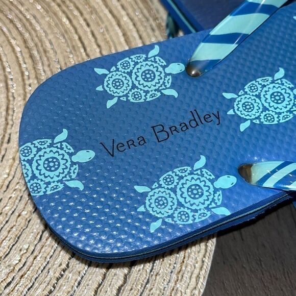 Vera Bradley Blue Flip Flop Sandals sz 7-8 - Picture 7 of 8